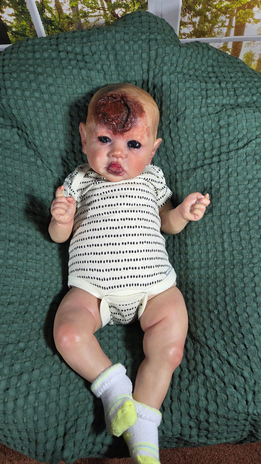 Reborn Saskia – Demon/Zombie Repaint by Chelsea Pierce of Pumpkin Sparkles Babies